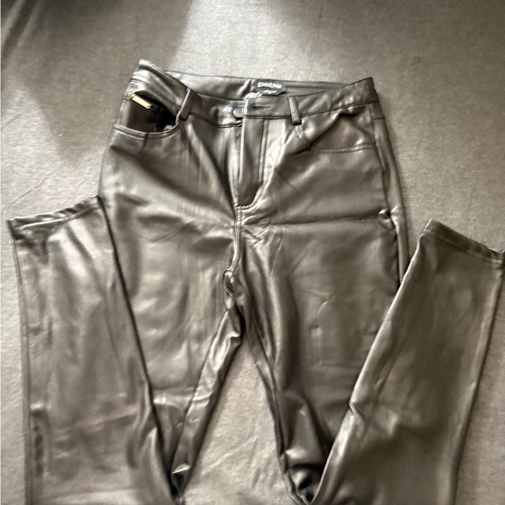 Bebe Black Faux Leather Pants
